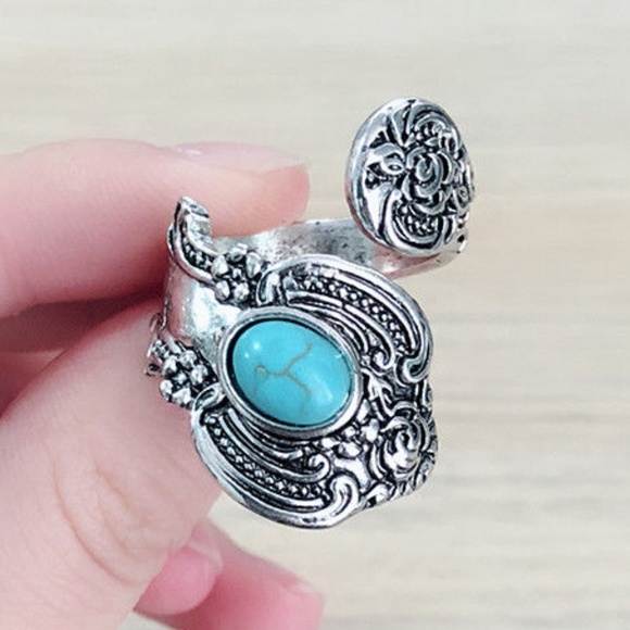 Turquoise 925 Silver Ring size 7.5, 8,5, 8, 12 - Picture 2 of 6
